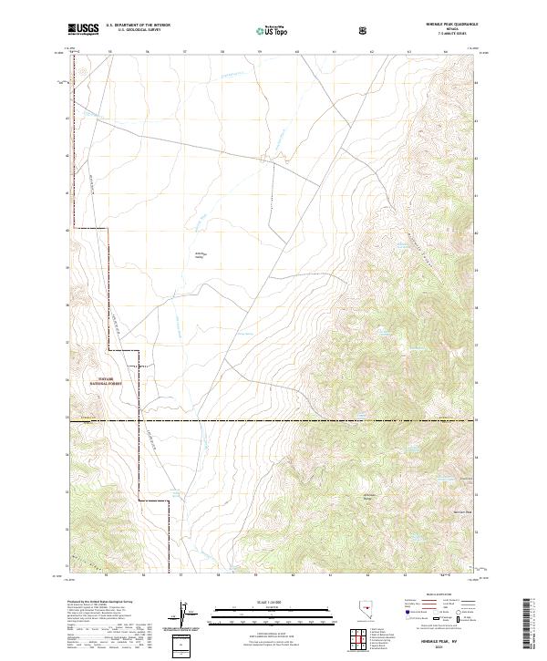 US Topo 7.5-minute map for Ninemile Peak NV