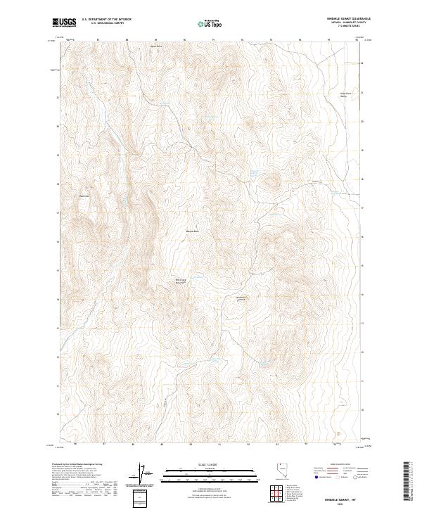 US Topo 7.5-minute map for Ninemile Summit NV