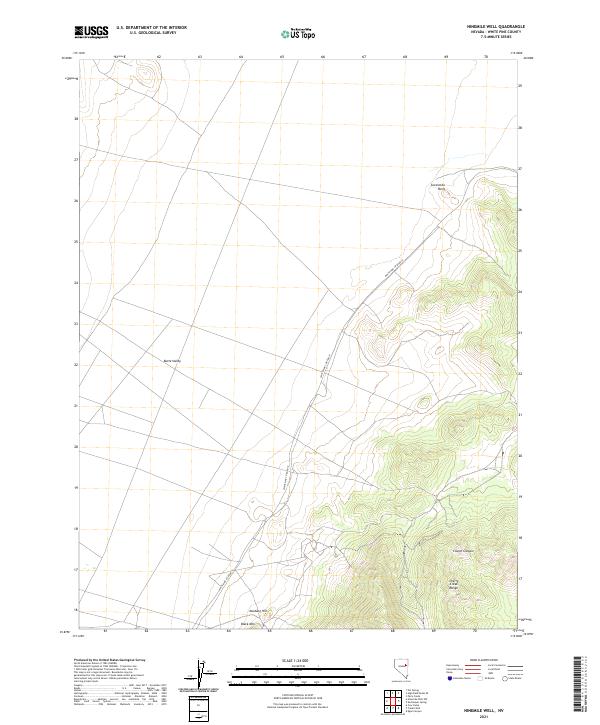 US Topo 7.5-minute map for Ninemile Well NV