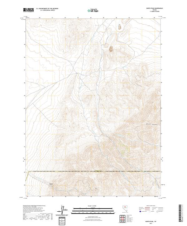 US Topo 7.5-minute map for North Peak NV