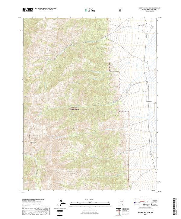 US Topo 7.5-minute map for North Schell Peak NV