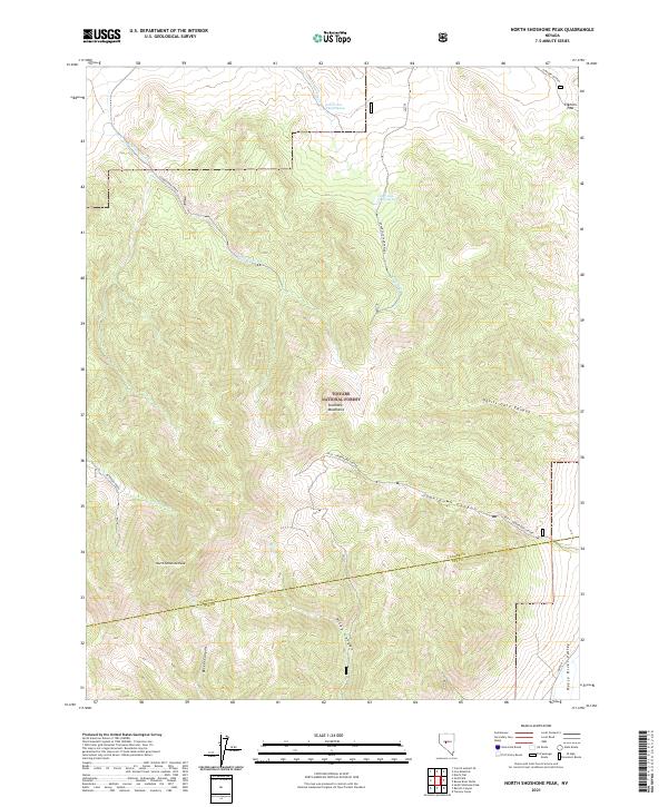 US Topo 7.5-minute map for North Shoshone Peak NV