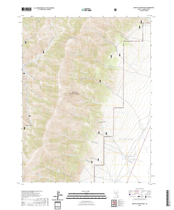 US Topo 7.5-minute map for North Toiyabe Peak NV