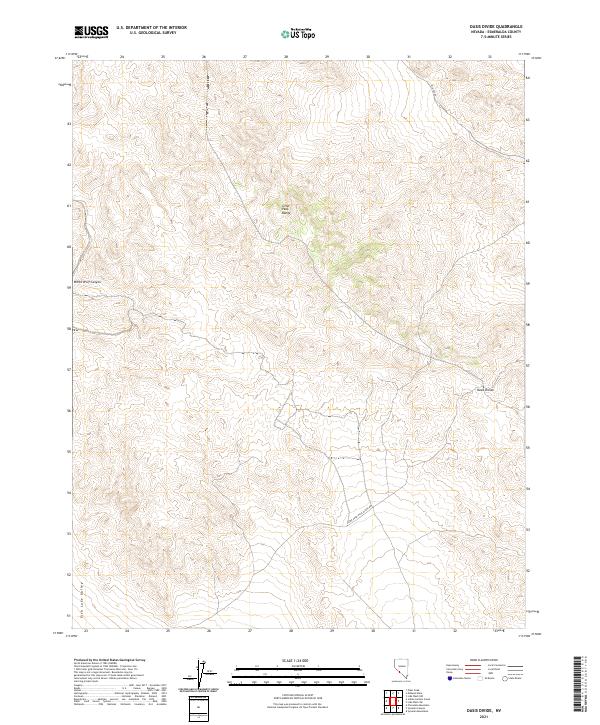 US Topo 7.5-minute map for Oasis Divide NV