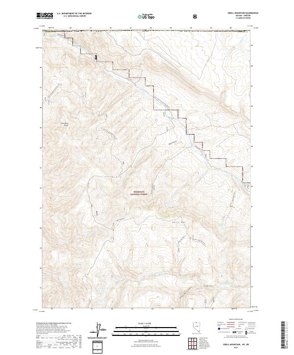 US Topo 7.5-minute map for Odell Mountain NVOR