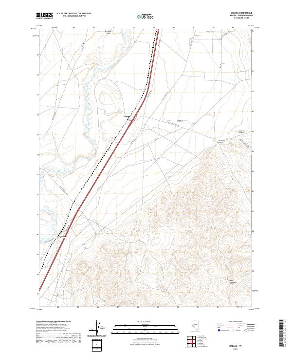 US Topo 7.5-minute map for Oreana NV