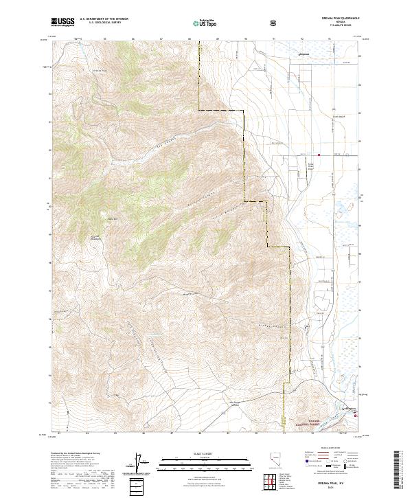 US Topo 7.5-minute map for Oreana Peak NV