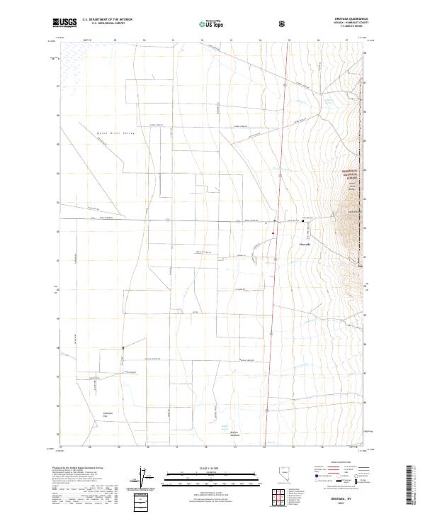 US Topo 7.5-minute map for Orovada NV