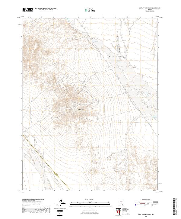 US Topo 7.5-minute map for Outlaw Springs NE NV