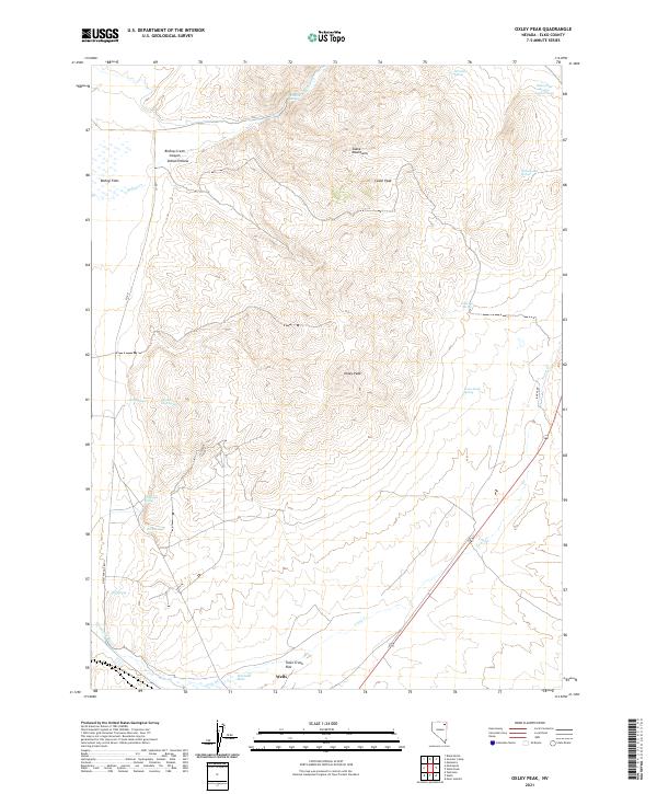 US Topo 7.5-minute map for Oxley Peak NV