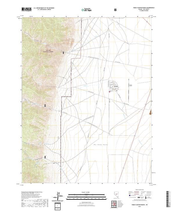 US Topo 7.5-minute map for Pablo Canyon Ranch NV