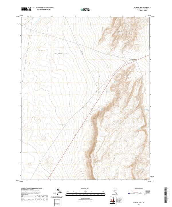 US Topo 7.5-minute map for Palisade Mesa NV