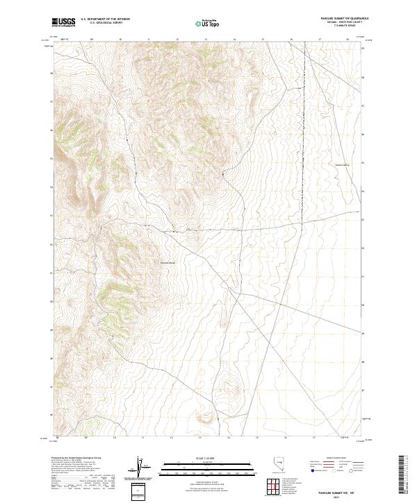 US Topo 7.5-minute map for Pancake Summit SW NV