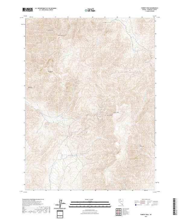 US Topo 7.5-minute map for Parrot Peak NV