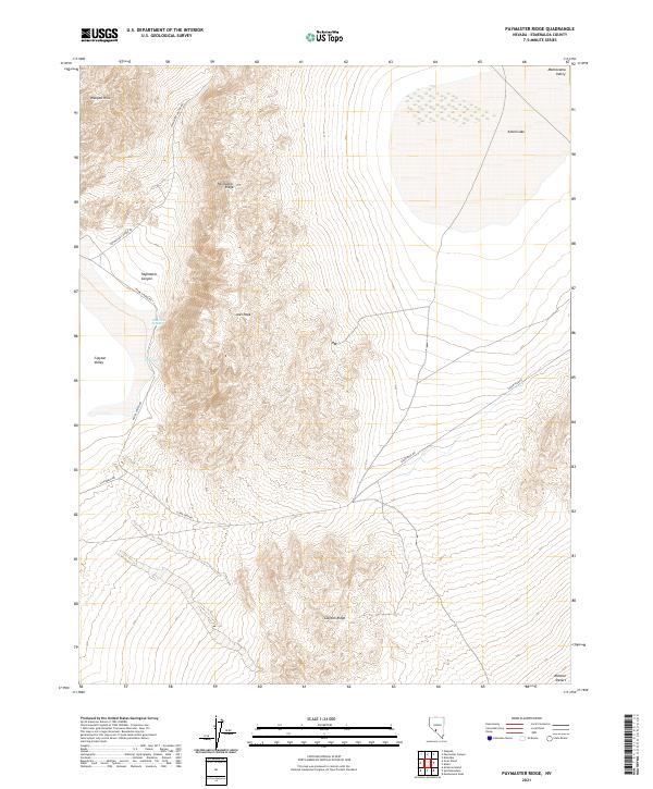 US Topo 7.5-minute map for Paymaster Ridge NV