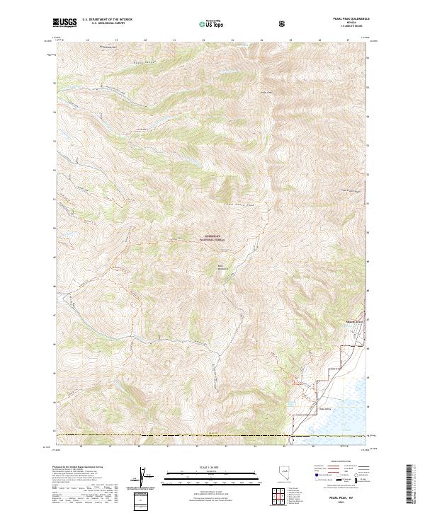 US Topo 7.5-minute map for Pearl Peak NV