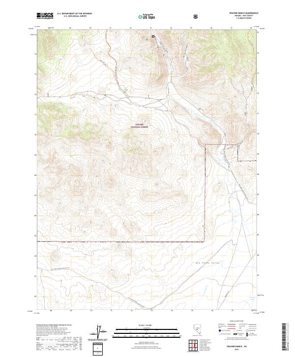 US Topo 7.5-minute map for Peavine Ranch NV