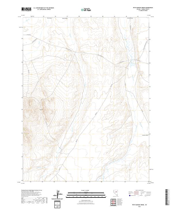 US Topo 7.5-minute map for Pete Hanson Creek NV