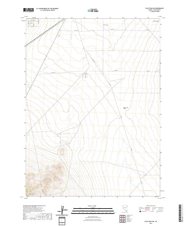 US Topo 7.5-minute map for Pilot Peak NW NV