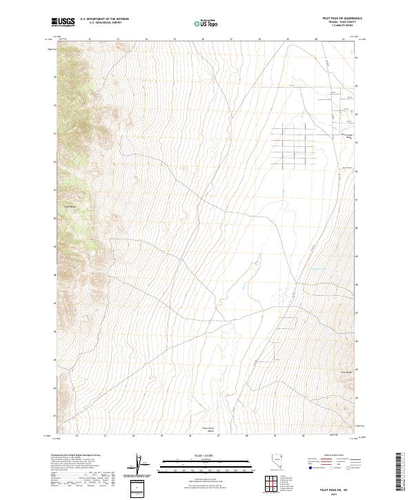 US Topo 7.5-minute map for Pilot Peak SW NV