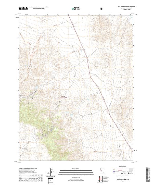 US Topo 7.5-minute map for Pine Grove Spring NV