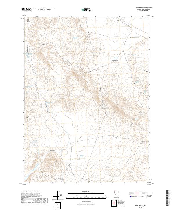 US Topo 7.5-minute map for Pinto Springs NV