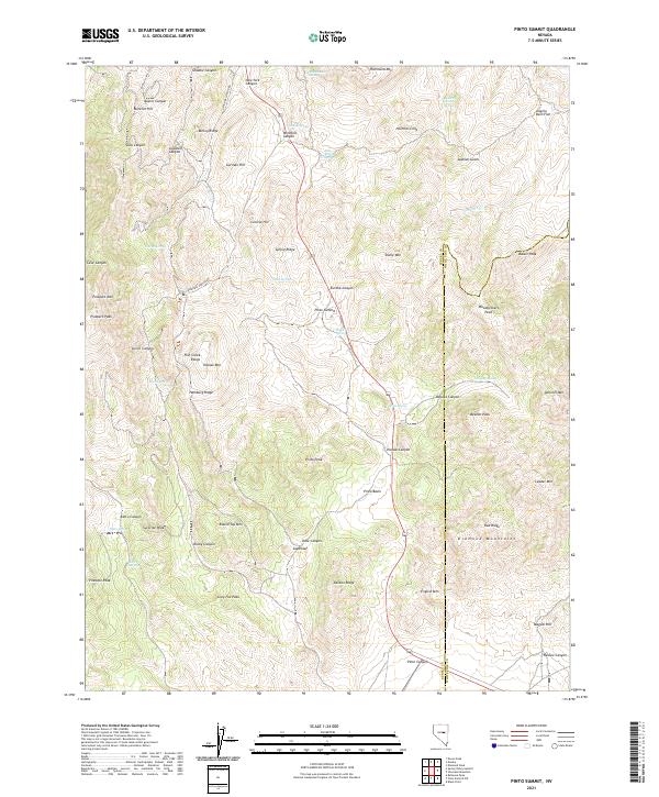 US Topo 7.5-minute map for Pinto Summit NV