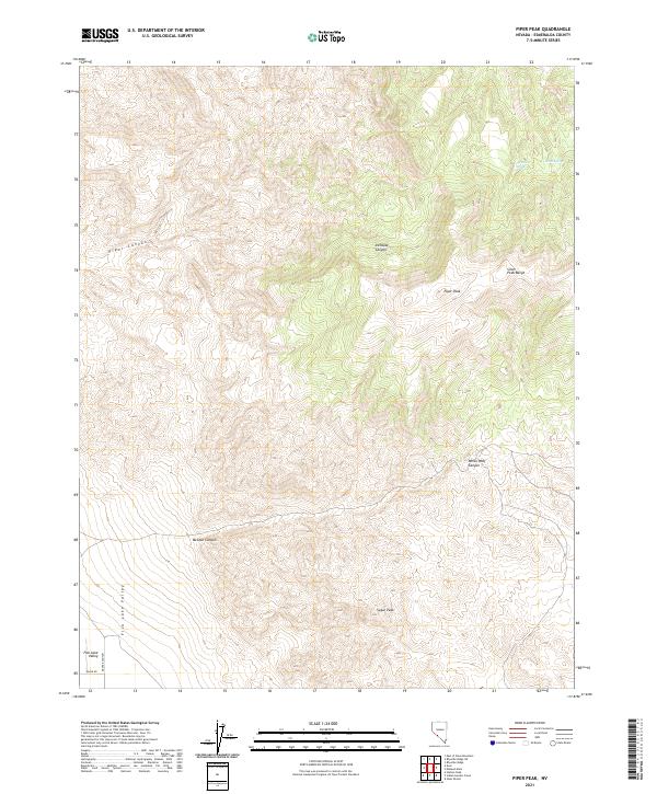 US Topo 7.5-minute map for Piper Peak NV