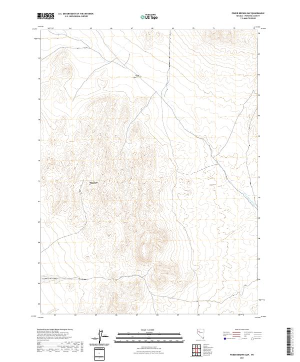 US Topo 7.5-minute map for Poker Brown Gap NV