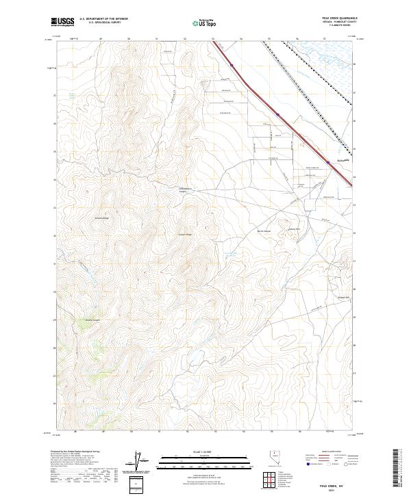 US Topo 7.5-minute map for Pole Creek NV