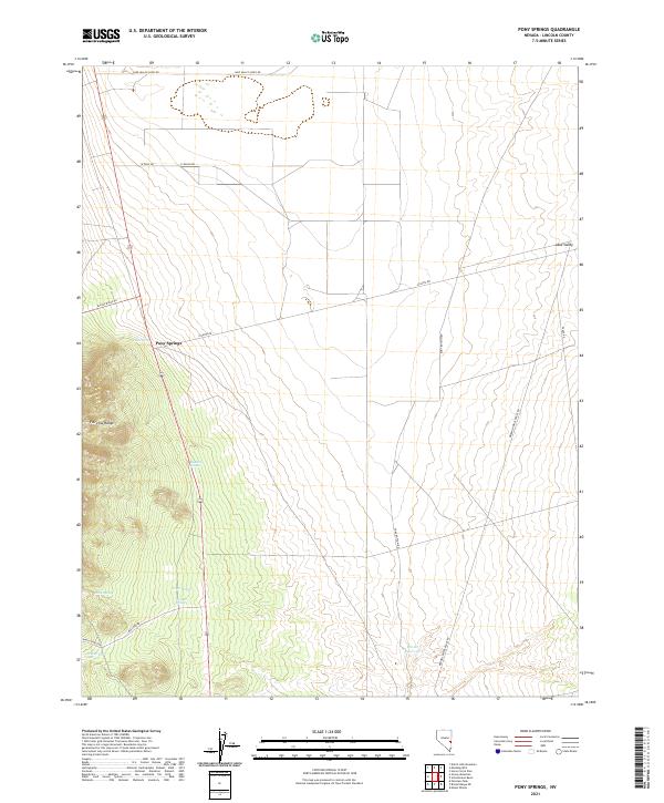 US Topo 7.5-minute map for Pony Springs NV