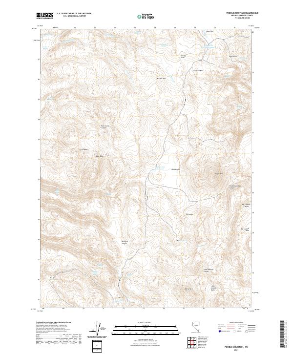 US Topo 7.5-minute map for Poodle Mountain NV