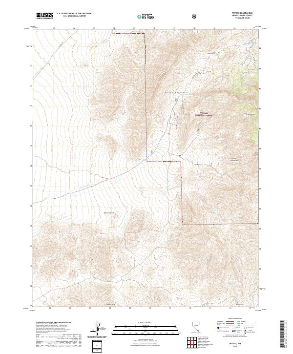 US Topo 7.5-minute map for Potosi NV