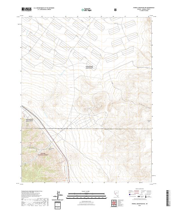 US Topo 7.5-minute map for Powell Mountain NE NV