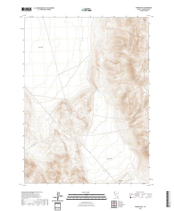 US Topo 7.5-minute map for Powers Well NV