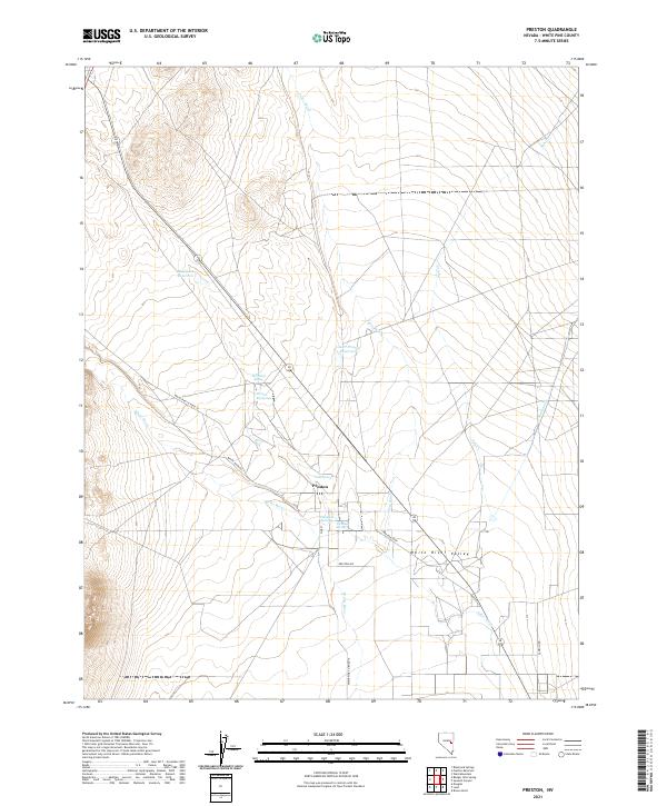 US Topo 7.5-minute map for Preston NV