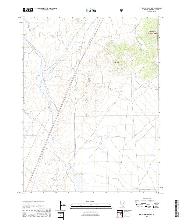 US Topo 7.5-minute map for Preston Reservoir NV