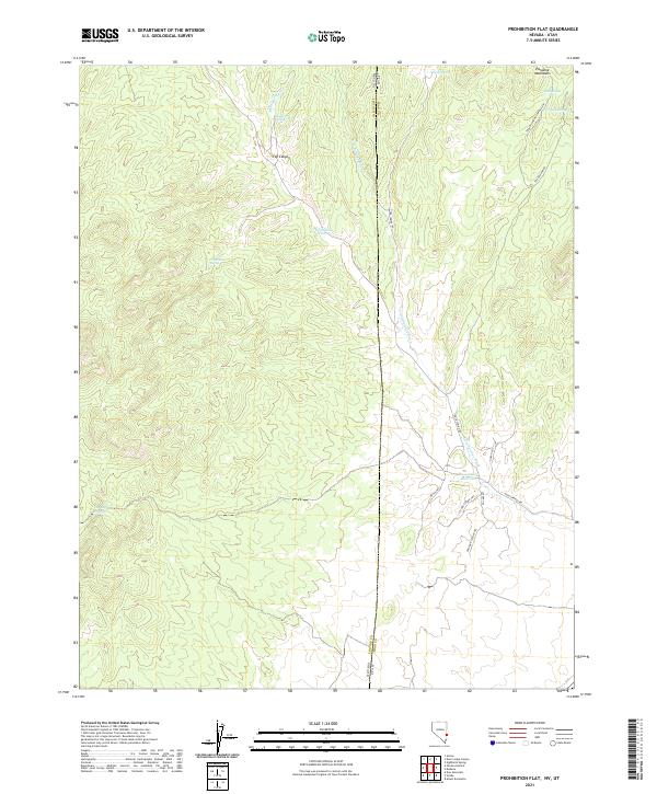 US Topo 7.5-minute map for Prohibition Flat NVUT