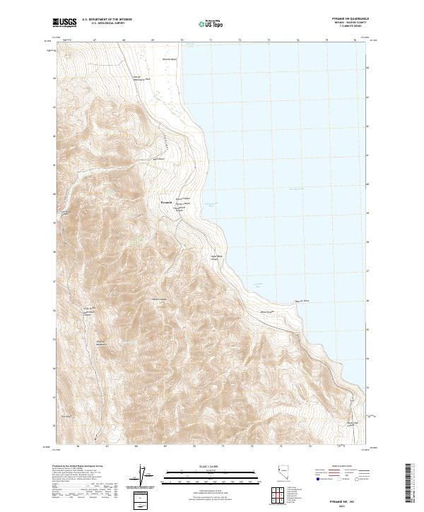 US Topo 7.5-minute map for Pyramid SW NV