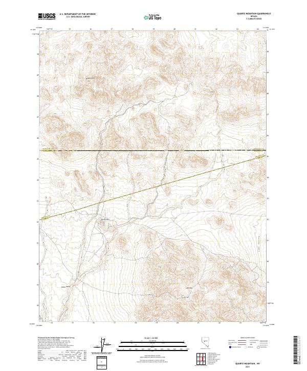 US Topo 7.5-minute map for Quartz Mountain NV