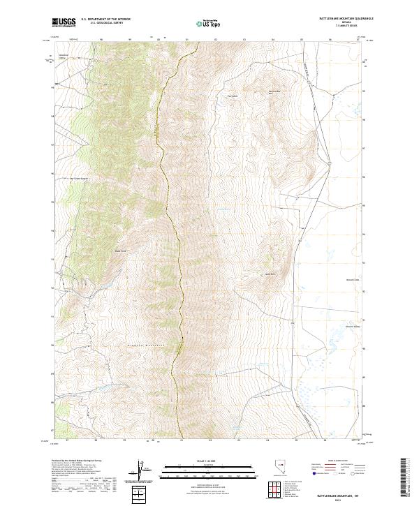 US Topo 7.5-minute map for Rattlesnake Mountain NV