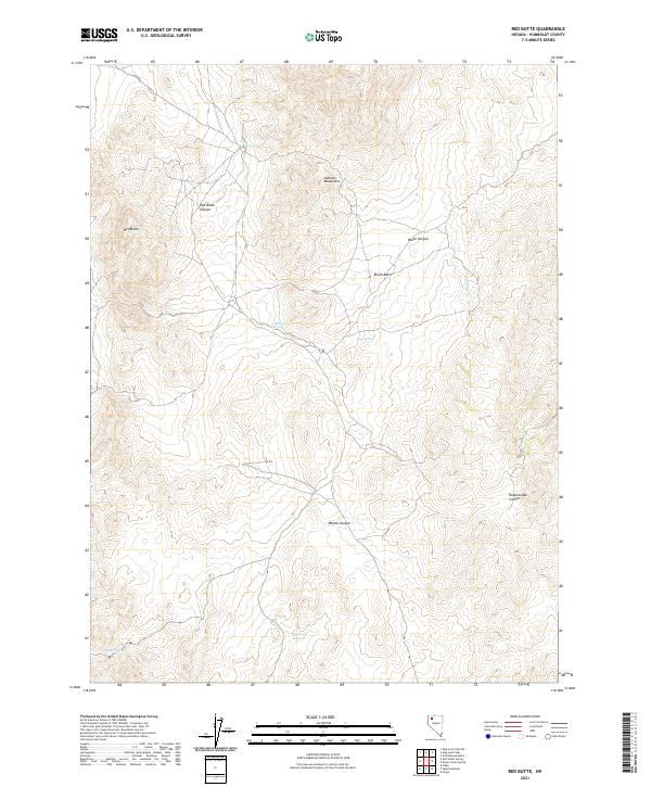 US Topo 7.5-minute map for Red Butte NV