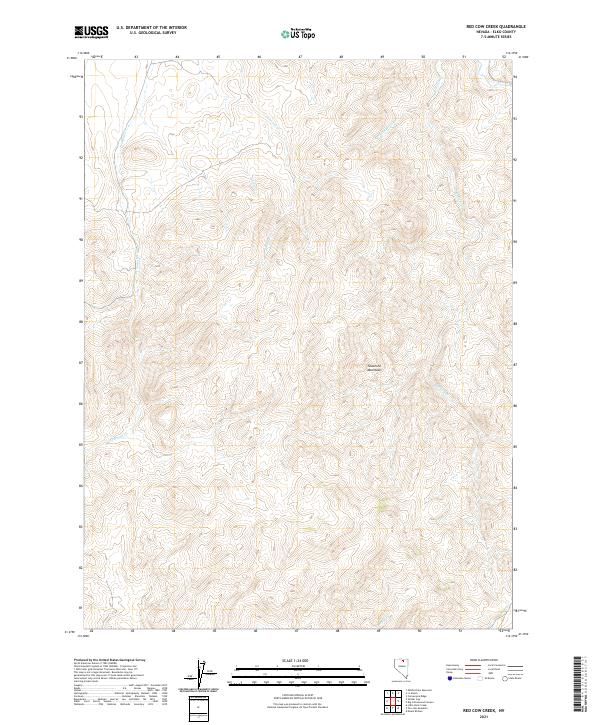 US Topo 7.5-minute map for Red Cow Creek NV