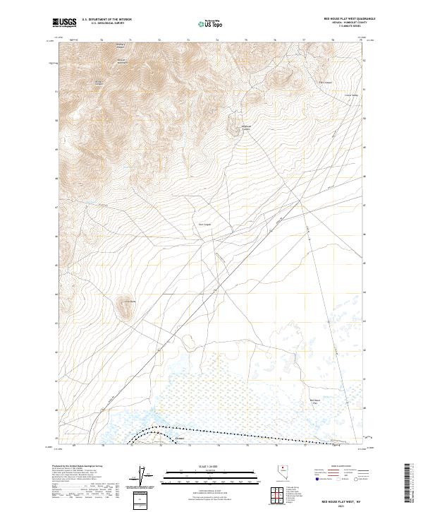 US Topo 7.5-minute map for Red House Flat West NV