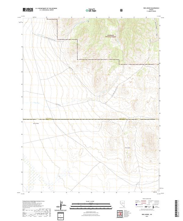 US Topo 7.5-minute map for Red Ledges NV