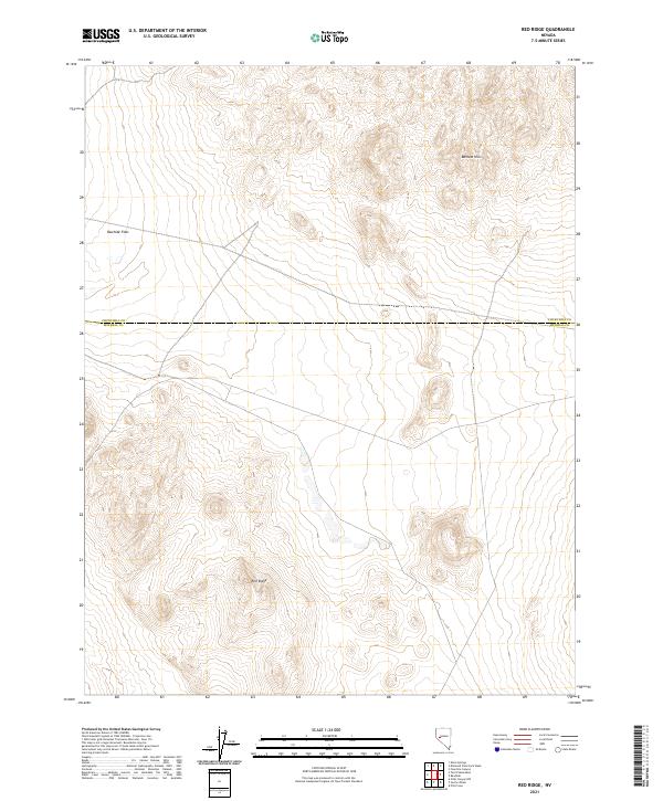 US Topo 7.5-minute map for Red Ridge NV