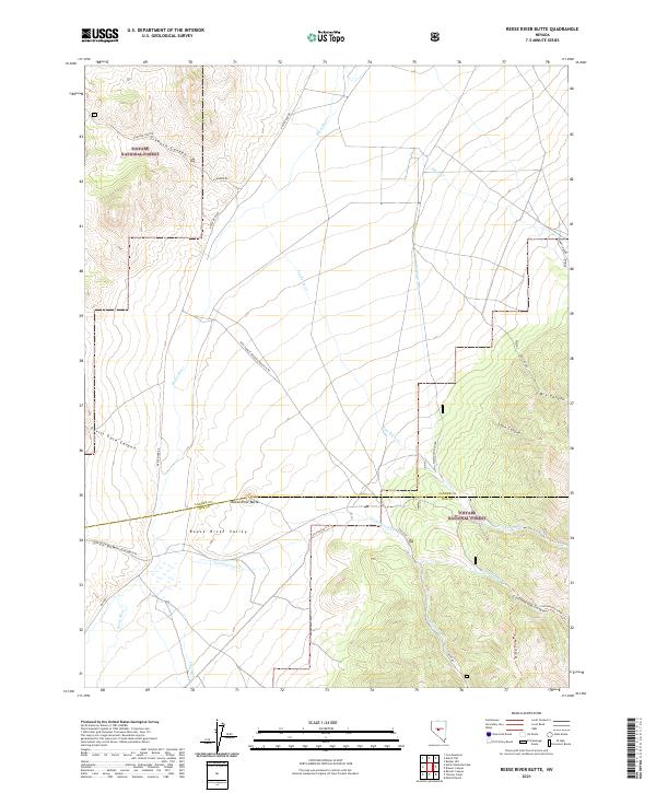 US Topo 7.5-minute map for Reese River Butte NV