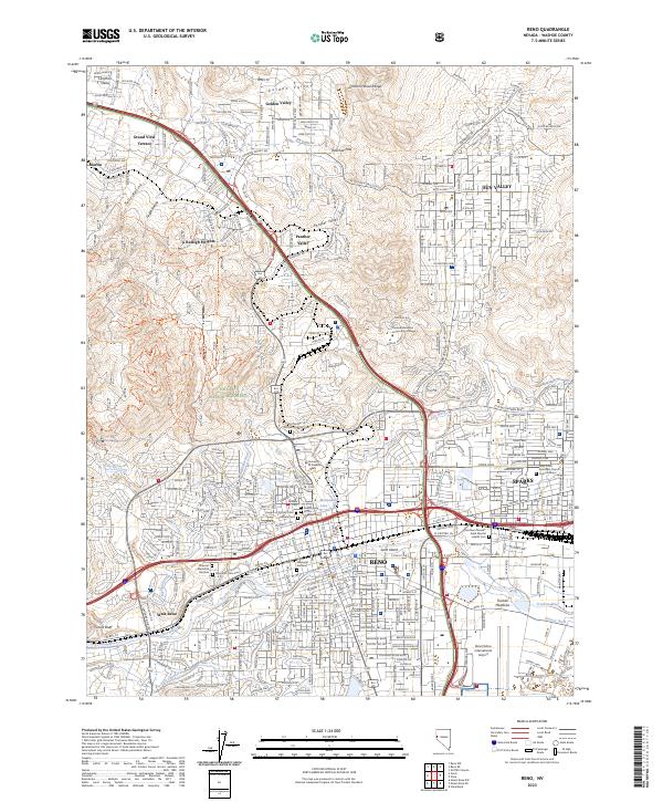 US Topo 7.5-minute map for Reno NV