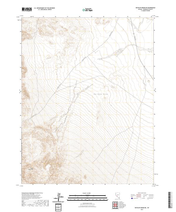 US Topo 7.5-minute map for Rhyolite Ridge NE NV