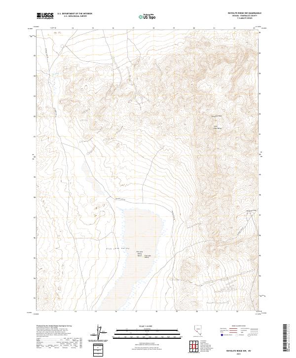 US Topo 7.5-minute map for Rhyolite Ridge NW NV